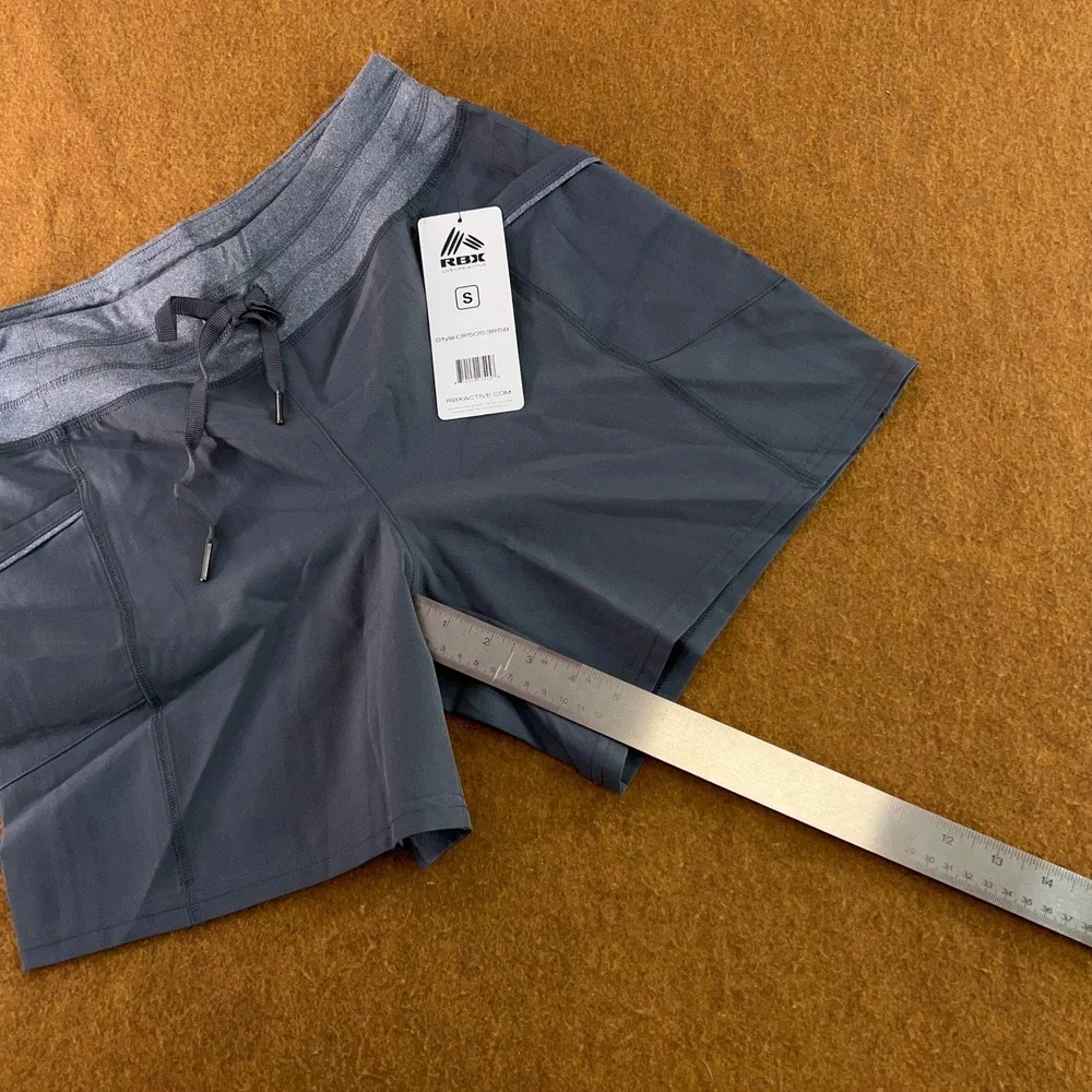 RBX Womens Size Small Gray Drawstring Pockets Athletic Shorts NWT